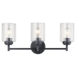 Kichler 45690NI Winslow 21.5-in 3-Light Black Modern/Contemporary Vanity Light