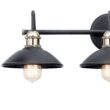 Kichler Clyde 26.25-in 3 Light Black Industrial Bathroom Vanity light