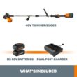 WORX WG184 Power Share POWER SHARE 40-volt Max 13-in Straight Cordless String Trimmer Edger Capable (Battery Included)