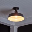 Progress Lighting P550070-031 Cedar Springs 13.25-in W Gloss Black Outdoor Flush Mount Light