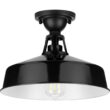 Progress Lighting P550070-031 Cedar Springs 13.25-in W Gloss Black Outdoor Flush Mount Light