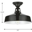 Progress Lighting P550070-031 Cedar Springs 13.25-in W Gloss Black Outdoor Flush Mount Light