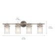 Kichler 5690NI Brinley 32.25-in 4-Light Brushed Nickel Farmhouse Vanity Light
