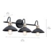 Kichler Clyde 26.25-in 3 Light Black Industrial Bathroom Vanity light