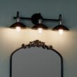Kichler Clyde 26.25-in 3 Light Black Industrial Bathroom Vanity light