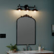 Kichler Clyde 26.25-in 3 Light Black Industrial Bathroom Vanity light