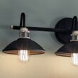 Kichler Clyde 26.25-in 3 Light Black Industrial Bathroom Vanity light
