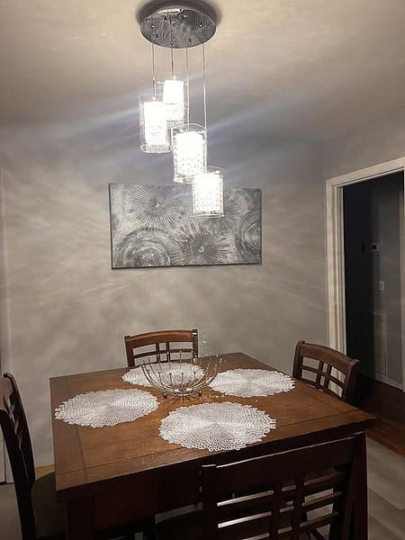 Artika Crystal Cube 17-Watt Modern Integrated LED 4-Light Chrome Hanging Pendant Light with Glass Shade for Living Room