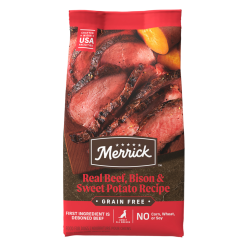 Merrick Grain Free Real Bison, Beef & Sweet Potato Recipe Dry Dog Food, 22 lbs.