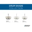 Progress P400193-031 Lighting Drum Shade Collection Farmhouse 21-5/8 in. 5-Light Matte Black with Harvest Linen Shade Chandelier Light