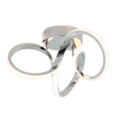 Artika FM-SWR-C Swirl 13 in. Chrome Modern LED Flush Mount Ceiling Light for Kitchen Dining Room