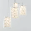 Artika Crystal Cube 17-Watt Modern Integrated LED 4-Light Chrome Hanging Pendant Light with Glass Shade for Living Room
