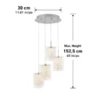 Artika Crystal Cube 17-Watt Modern Integrated LED 4-Light Chrome Hanging Pendant Light with Glass Shade for Living Room