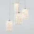 Artika Crystal Cube 17-Watt Modern Integrated LED 4-Light Chrome Hanging Pendant Light with Glass Shade for Living Room
