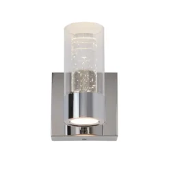 Artika Essence 4.3 in. 1-Light Chrome LED Modern Indoor Wall Sconce with Bubble Glass for Hallway and Bathroom