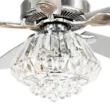 Parrot Uncle Zuniga F6222A110V 52 in. Indoor Chrome Downrod Mount Crystal Chandelier Ceiling Fan with Light Kit and Remote Control