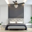 River 20061 of Goods Bohemian Pierced Metal 52 in. Clear Crystal LED Ceiling Fan With Light