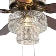 River of Goods Bohemian Pierced Metal 52 in.20061 Clear Crystal LED Ceiling Fan With Light