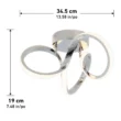 Artika FM-SWR-C Swirl 13 in. Chrome Modern LED Flush Mount Ceiling Light for Kitchen Dining Room