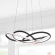 JONATHAN Y JYL7219A Alexia 25 in. Black Abstract Integrated LED Metal Adjustable Pendant