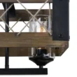LNC A03145 Modern Farmhouse Chandelier 32 in. W Black Rectangular Dining Room Chandelier, 5-Light Kitchen Island Wood Pendant Light