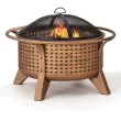 Sunjoy A301026800 Woven 30 in. Outdoor Round Wood Burning Firepit