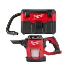 Milwaukee 0880-20-0882-20 M18 18-Volt 2 Gal. Lithium-Ion Cordless Wet/Dry Vacuum with M18 Compact Vacuum (2-Tool)