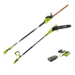 RYOBI RY40560-HDG 40V 10 in. Cordless Battery Pole Saw and 18 in. Cordless Battery Pole Hedge Trimmer with 2.0 Ah Battery and Charger