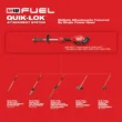 Milwaukee 49-16-2718-49-16-2719 M18 FUEL QUIK-LOK 8 in. Edger Attachment and M18 FUEL QUIK-LOK Hedge Trimmer Attachment (2-Tool)