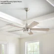 Hampton 52133 Bay Fanelee 54 in. White Color Changing Integrated LED Brushed Nickel Smart Hubspace Ceiling Fan with Light Kit and Remote
