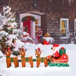 8Ft Long Lighted Christmas Santa Claus On Sleigh With 3 Reindeer & Gift Bag Inflatable