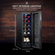 Ivation 9.9'' width 12 Bottle Single Zone Freestanding Wine Refrigerator