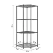 TRINITY TBFPBA-0927 PRO Black 4-Tier Corner Steel Wire Garage Storage Shelving Unit (27 in. W x 72 in. H x 18 in. D)