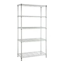 HDX 21656CPS 5-Tier Steel Wire Shelving Unit in Chrome (36 in. W x 72 in. H x 16 in. D)