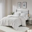 Caureen Ivory and Grey Ultra Plush Down Alternative Comforter Set