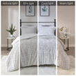 Caureen Ivory and Grey Ultra Plush Down Alternative Comforter Set