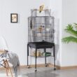 Gabbert 53.5'' Iron Play Top Floor Bird Cage with Wheels