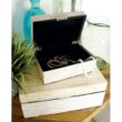 Keifer 2 Piece Cream Mother of Pearl Handmade Box with Hinged Lid Set, 12", 8"W
