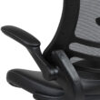 Mid-Back Ergonomic Drafting Chair with Adjustable Foot Ring and Flip-Up Arms