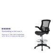 Mid-Back Ergonomic Drafting Chair with Adjustable Foot Ring and Flip-Up Arms