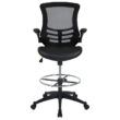 Mid-Back Ergonomic Drafting Chair with Adjustable Foot Ring and Flip-Up Arms