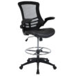 Mid-Back Ergonomic Drafting Chair with Adjustable Foot Ring and Flip-Up Arms