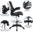 Mid-Back Ergonomic Drafting Chair with Adjustable Foot Ring and Flip-Up Arms