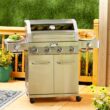 Monument Grills 4 - Burner Liquid Propane Infrared 72000 BTU Gas Grill with Side Burner and Cabinet