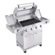 Monument Grills 4 - Burner Liquid Propane Infrared 72000 BTU Gas Grill with Side Burner and Cabinet