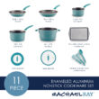 Rachael Ray Cook + Create Aluminum Nonstick Cookware Set, 11-Piece - Agave Blue