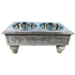 Sassy Paws Raised Wooden Pet Double Diner Elevated Feeder