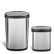 Stainless Steel Motion Sensor Trash Can Set
