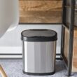 Stainless Steel Motion Sensor Trash Can Set