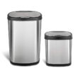 Stainless Steel Motion Sensor Trash Can Set